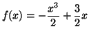 $\displaystyle f(x)=-\frac{x^3}{2}+\frac{3}{2}x $